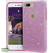 Чехол накладка Shine для APPLE iPhone 7 Plus, iPhone 8 Plus, силикон, блестки, цвет пурпурный