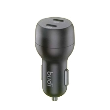 АЗУ (Автомобильное зарядное устройство) BUDI CC108RB, 40W, 2 USB Type C, PD, цвет черный