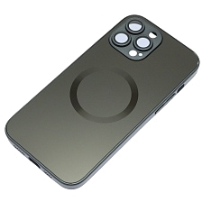 Чехол накладка с поддержкой MagSafe для APPLE iPhone 13 Pro Max (6.7"), защита камеры, силикон, пластик, цвет темно серый