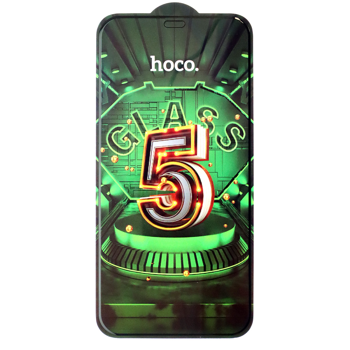 Защитное стекло 5D HOCO G12 для APPLE iPhone 12 (6.1"), iPhone 12 Pro (6.1"), цвет окантовки черный