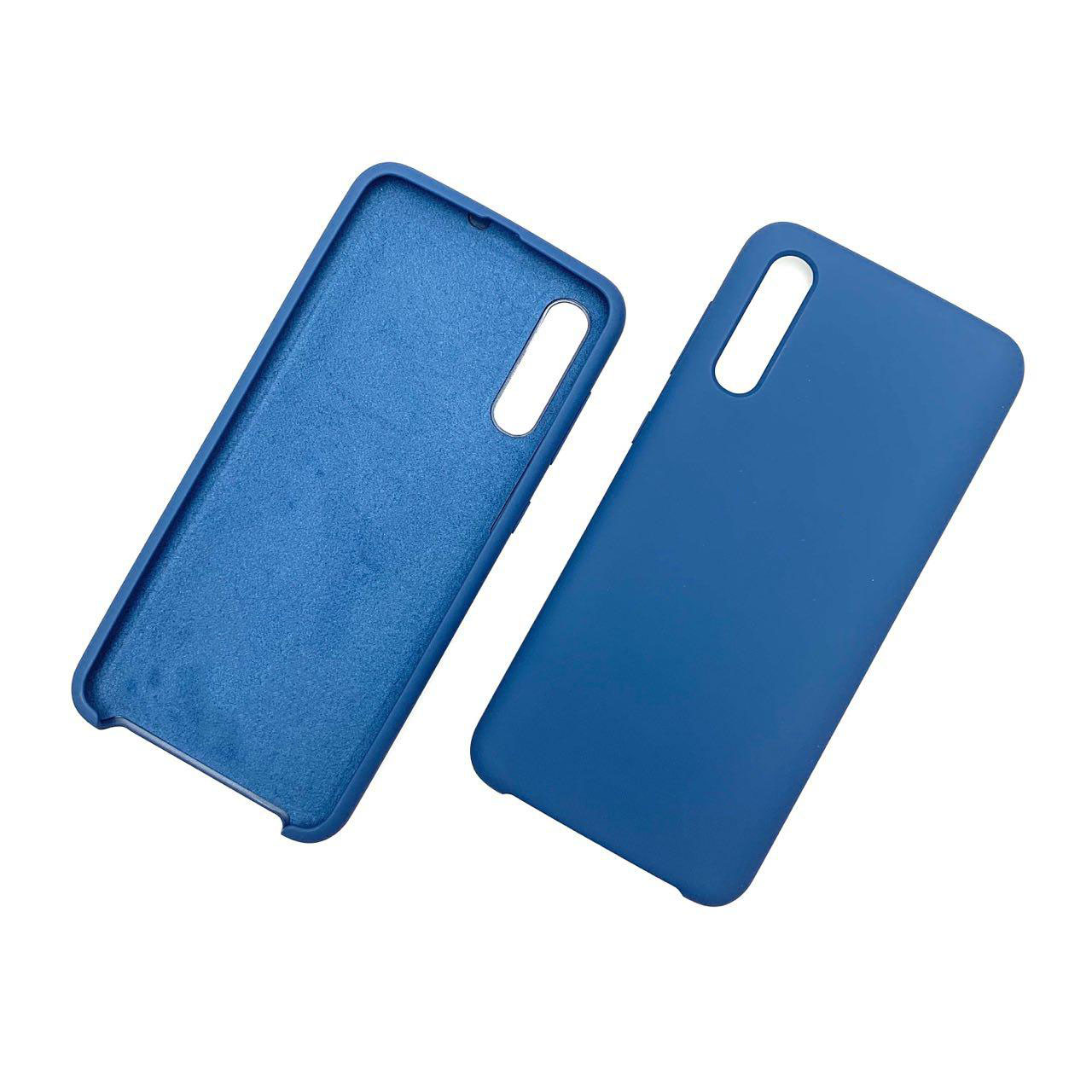 Чехол накладка Silicon Cover для SAMSUNG Galaxy A50 (SM-A505), A30s (SM-A307), A50s (SM-A507), силикон, бархат, цвет синий