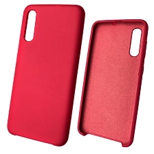 Чехол накладка Silicon Cover для SAMSUNG Galaxy A50 (SM-A505), A30s (SM-A307), A50s (SM-A507), силикон, бархат, цвет красная роза.