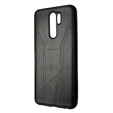 Чехол накладка R3 для XIAOMI Redmi 9, силикон, под кожу, цвет черный