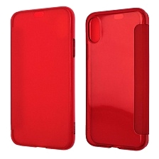 Чехол книжка BASEUS Touchable для APPLE iPhone X, силикон, цвет красный.