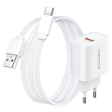 СЗУ (Сетевое зарядное устройство) REMAX Kiddy RP-U119, 18W, 1 USB, кабель Type C, 1 метр, цвет белый