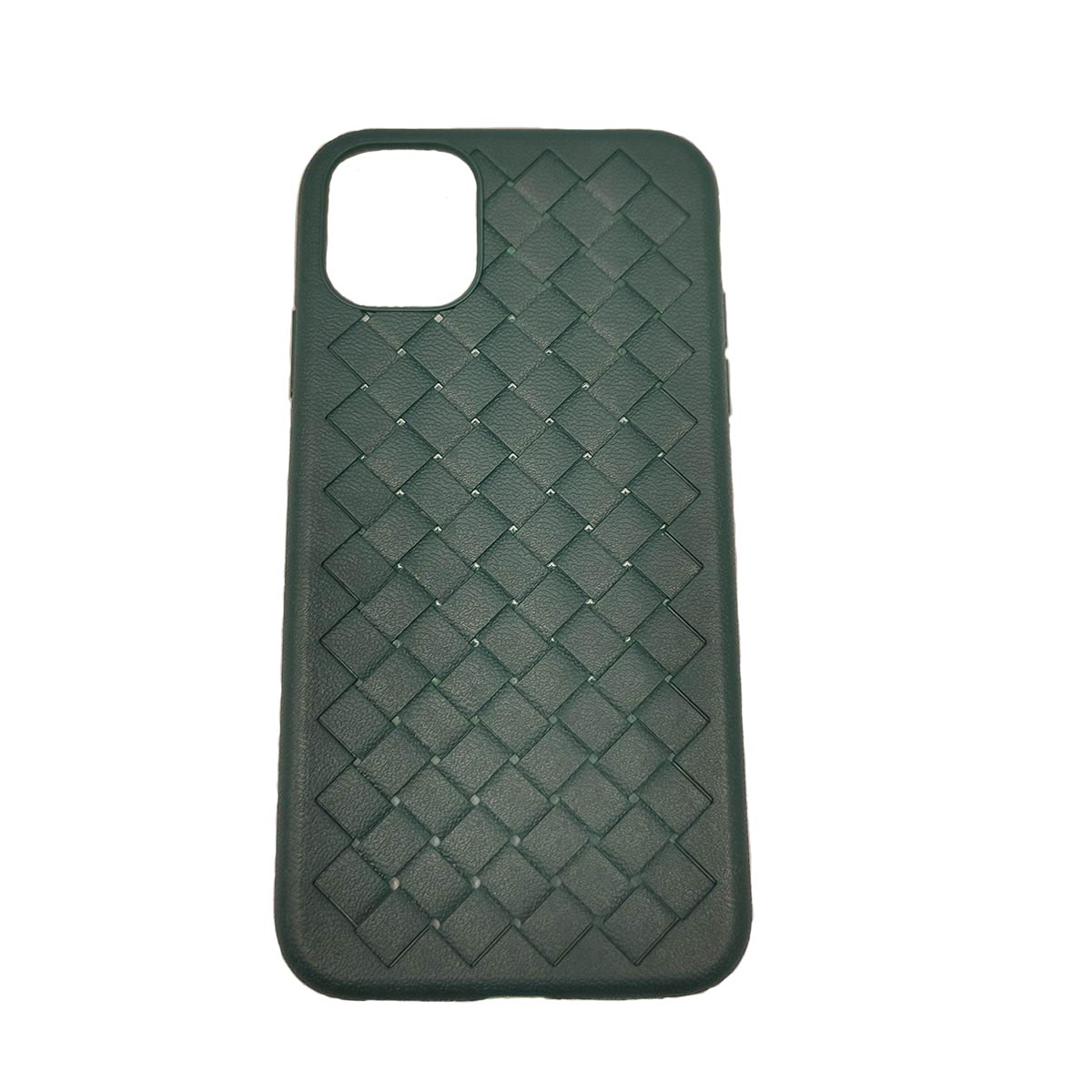 Чехол накладка для APPLE iPhone 11, силикон, плетение, цвет зеленый