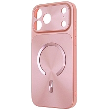 Чехол накладка lolozzx для APPLE iPhone 17 Pro Max, 18 Pro Max, Magsafe, защита камер, пластик, силикон, цвет розовый