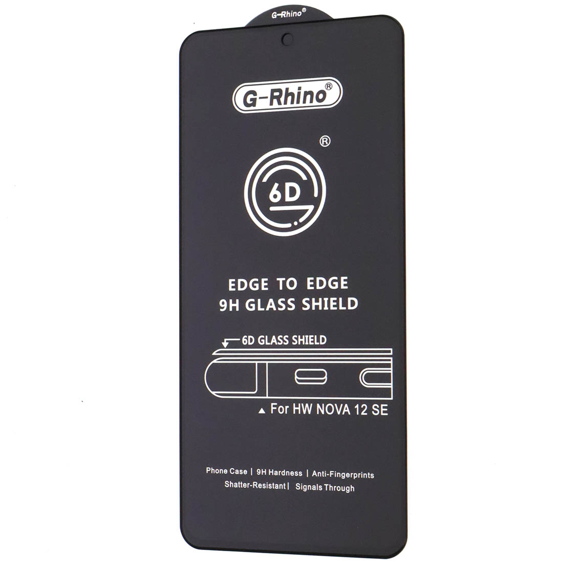Защитное стекло 6D G-Rhino для HUAWEI nova 12 se, цвет окантовки черный