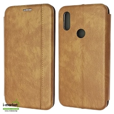 Чехол книжка VINTAGE LiNE для XIAOMI Redmi 7, экокожа, визитница, цвет светло коричневый