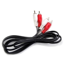 Аудио кабель 2 RCA (M) - 2 RCA (M) (Тюльпан), длина 1 метр, цвет черный Аудио кабель 2 RCA (M) - 2 RCA (M) (Тюльпан), длина 1 метр, цвет черный