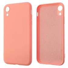 Чехол накладка NANO для APPLE iPhone XR, силикон, бархат, цвет светло розовый