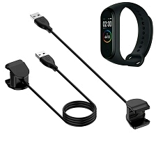 Зарядный кабель для XIAOMI Mi Band 4, тип зажим, цвет черный.
