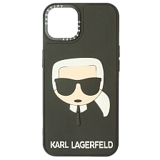 Чехол накладка для APPLE iPhone 14 (6.1"), силикон, рисунок KARL LAGERFELD в очках
