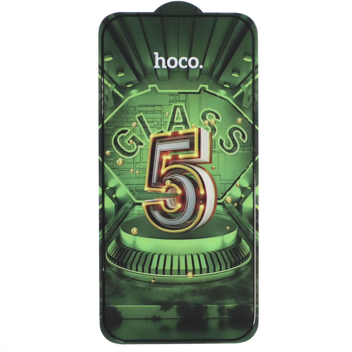 Защитное стекло 5D HOCO G12 для APPLE iPhone 14 Pro (6.1"), цвет окантовки черный