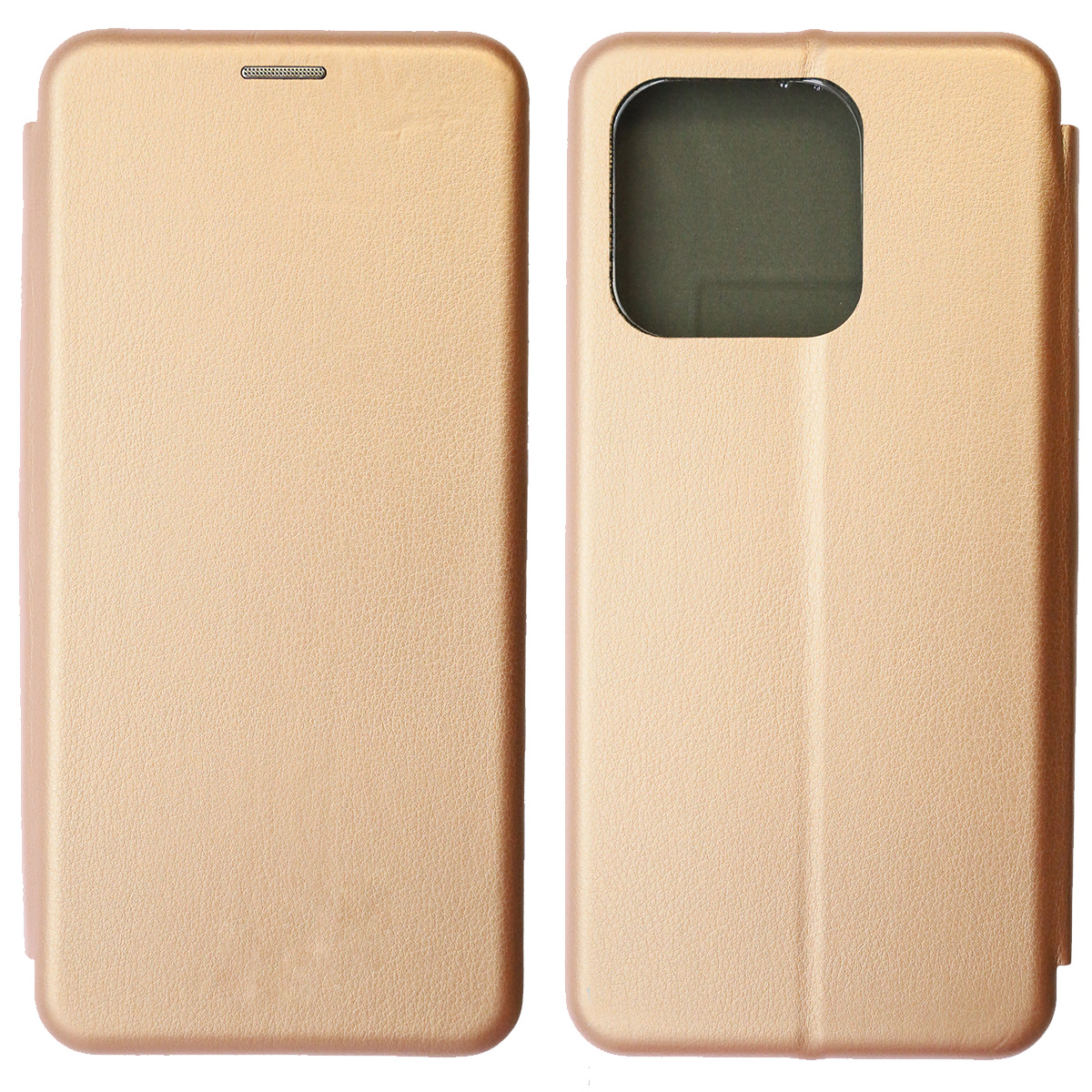 Чехол книжка STYLISH для XIAOMI Redmi 12C, POCO C55, экокожа, визитница, цвет розовое золото