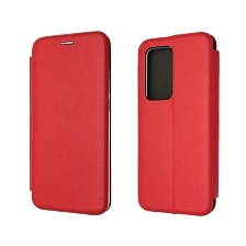 Чехол книжка для HUAWEI P40 Pro (ELS-NX9), экокожа, визитница, цвет красный.