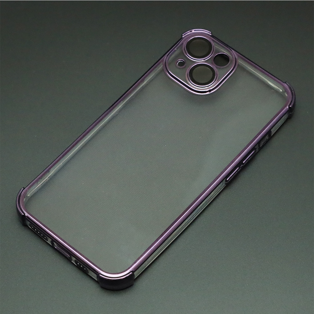 Чехол накладка для APPLE iPhone 13, силикон, защита камеры, цвет окантовки фиолетовый