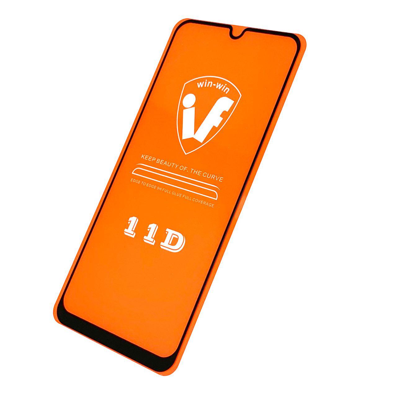 Защитное стекло Win Win 11D FULL GLUE для SAMSUNG Galaxy A30 (SM-A305), A50 (SM-A505), M30 (SM-M305), A40s (SM-405), A50s (SM-A507), M21 (SM-215), цвет канта черный.