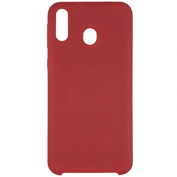 Чехол накладка Silicon Cover для SAMSUNG Galaxy A30 (SM-A305), силикон, бархат, цвет красный.