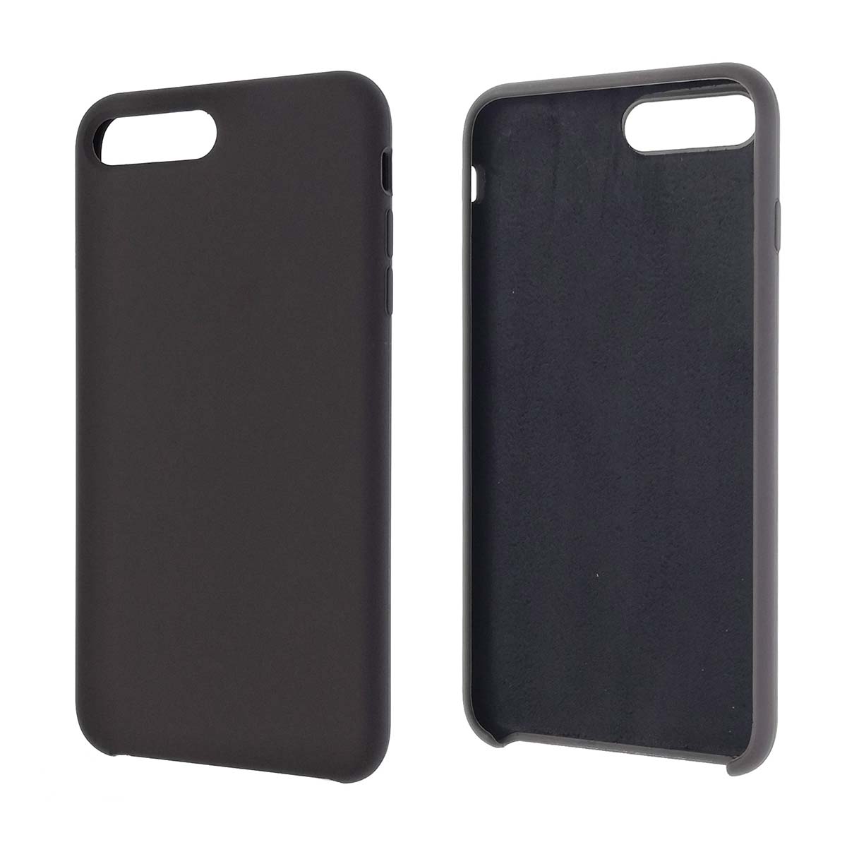 Чехол накладка Silicon Case для APPLE iPhone 7 Plus, iPhone 8 Plus, силикон, бархат, цвет темно серый.