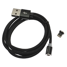 Магнитный зарядный кабель KAKU KSC-306 HEDONG, длина 1 метр, с магнитной насадкой APPLE Lightning 8 pin, цвет черный | все по 150