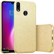 Чехол накладка Shine для XIAOMI Redmi 7, силикон, блестки, цвет золотистый