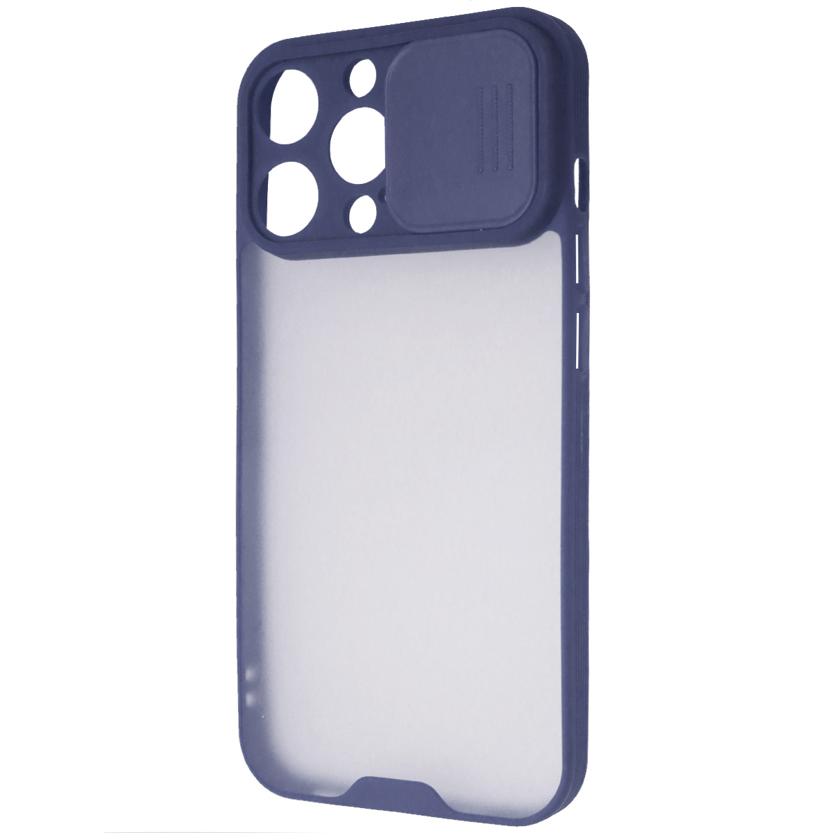 Чехол накладка LIFE TIME для APPLE iPhone 13 Pro (6.1), силикон, пластик, матовый, со шторкой для защиты задней камеры, цвет окантовки темно синий