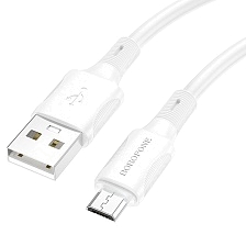 Кабель BOROFONE BX80 Succeed Micro USB, 2.4A, длина 1 метр, цвет белый Кабель BOROFONE BX80 Succeed Micro USB, 2.4A, длина 1 метр, цвет белый