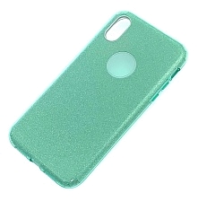 Чехол накладка Shine для APPLE iPhone XR, силикон, блестки, цвет зеленый.