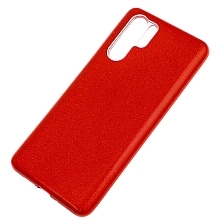 Чехол накладка Shine для HUAWEI Honor P30 Pro, Honor P30 Plus, силикон, блестки, цвет красный