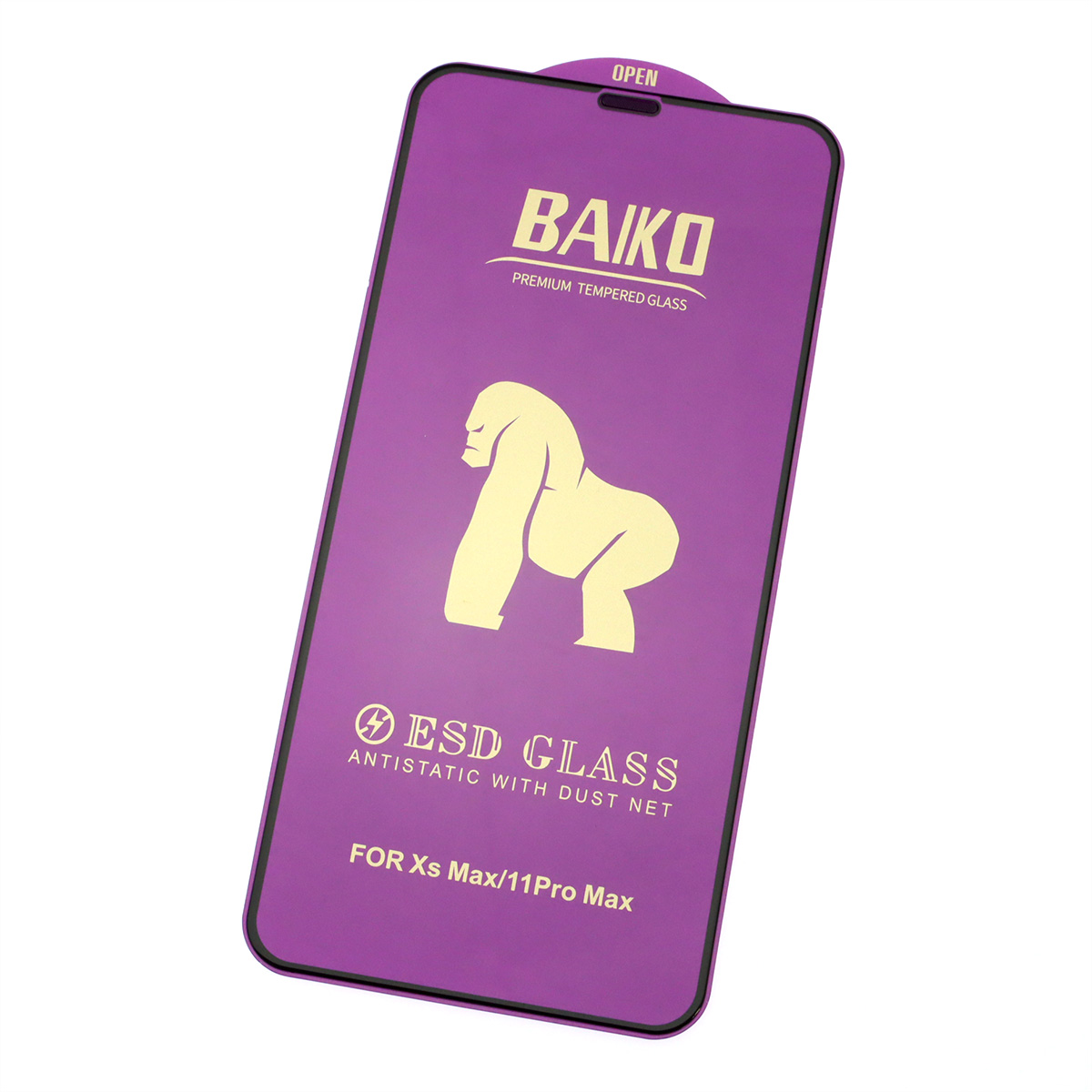 Защитное стекло BAIKO для APPLE iPhone XS MAX, iPhone 11 Pro MAX, с сеточкой на динамике, цвет окантовки черный