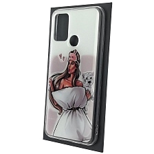 Чехол накладка для HUAWEI Honor 9A (MOA-LX9N), силикон, рисунок Девушка с собачкой