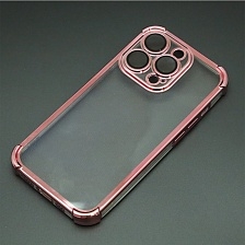 Чехол накладка для APPLE iPhone 14 Pro, силикон, защита камеры, цвет окантовки розовый Чехол накладка для APPLE iPhone 14 Pro, силикон, защита камеры, цвет окантовки розовый