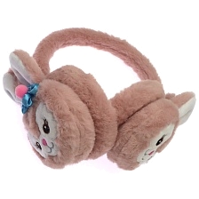 Меховые наушники Заяц, цвет розовый песок