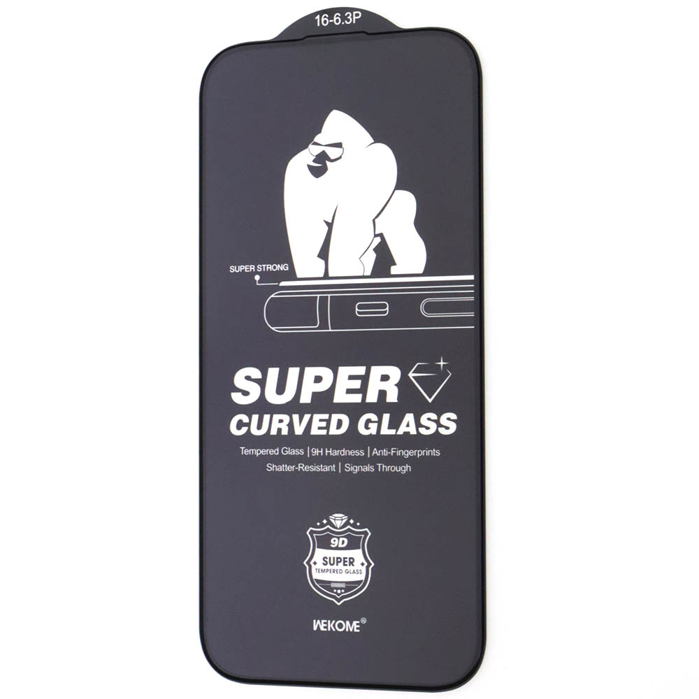 Защитное стекло KINGKONG WTP-091 для APPLE iPhone 16 Pro (6.3"), iPhone 17 (6.3"), цвет окантовки черный