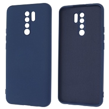 Чехол накладка NANO для XIAOMI Redmi 9, силикон, бархат, цвет темно синий