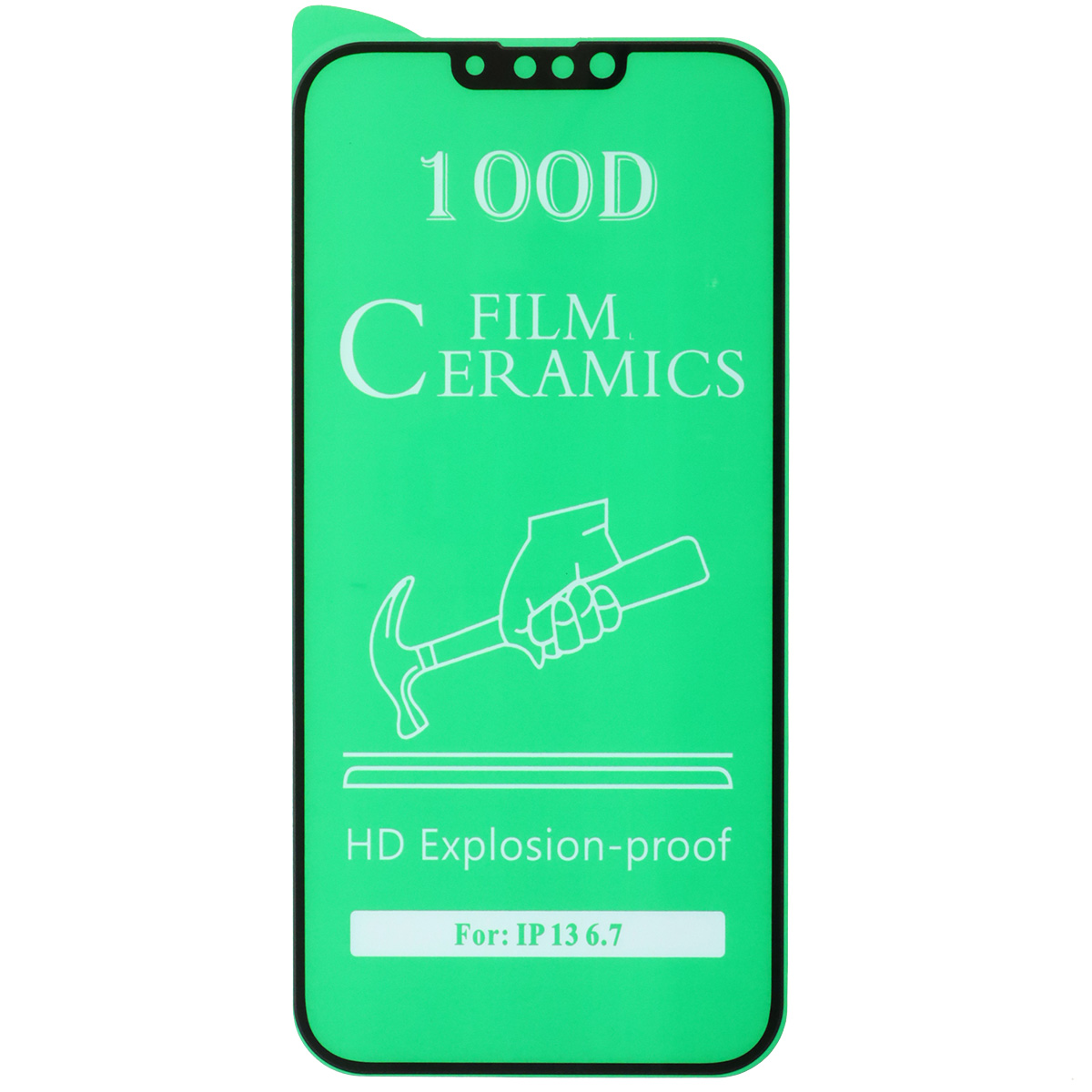 Защитное стекло 100D Ceramics для APPLE iPhone 13 Pro Max (6.7"), iPhone 14 Plus (6.7"), цвет окантовки черный