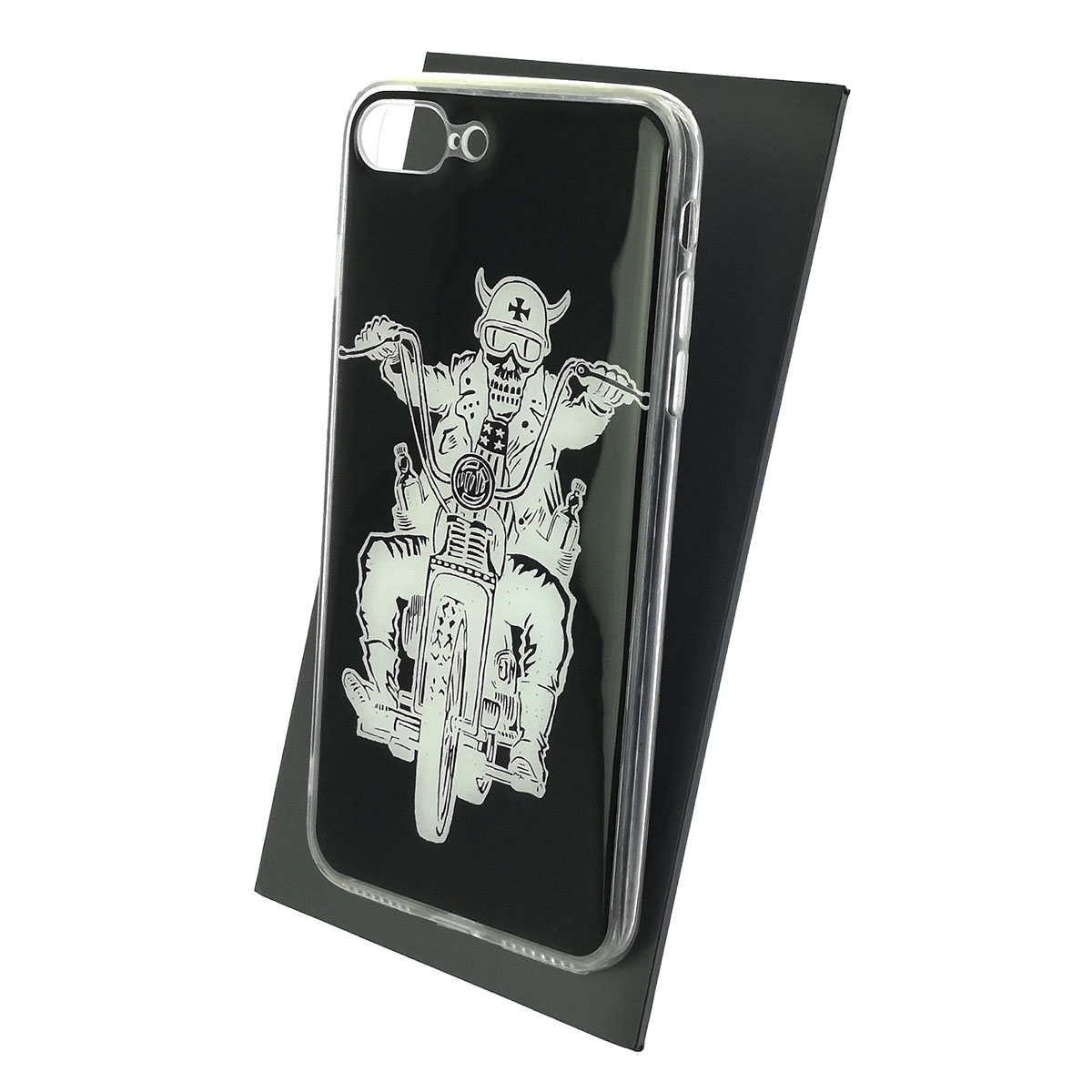 Чехол накладка для APPLE iPhone 7 Plus, iPhone 8 Plus, силикон, глянцевый, рисунок Белый байкер