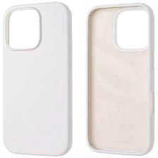 Чехол накладка Silicon Case для APPLE iPhone 16 Pro (6.3"), силикон, бархат, цвет белый