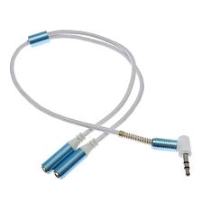 Разветвитель AUX AX01 на наушники 3,5 Jack и микрофон 3,5 Jack, тканевый с металлическими разъёмами, цвет белый Разветвитель AUX AX01 на наушники 3,5 Jack и микрофон 3,5 Jack, тканевый с металлическими разъёмами, цвет белый