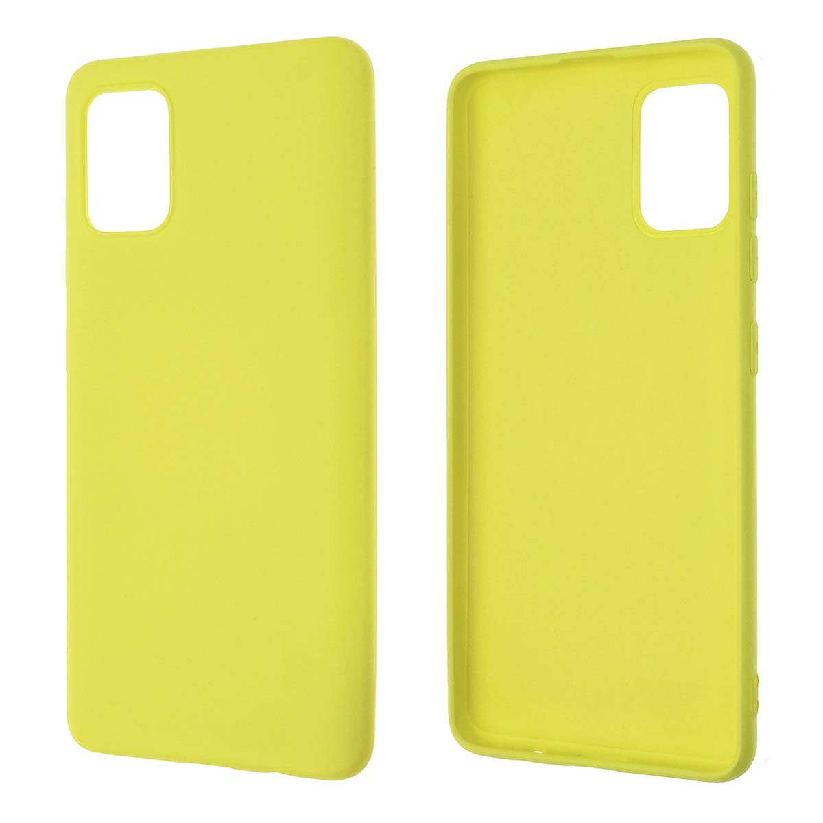 Чехол накладка NANO для SAMSUNG Galaxy A51 (SM-A515), силикон, бархат, цвет желтый