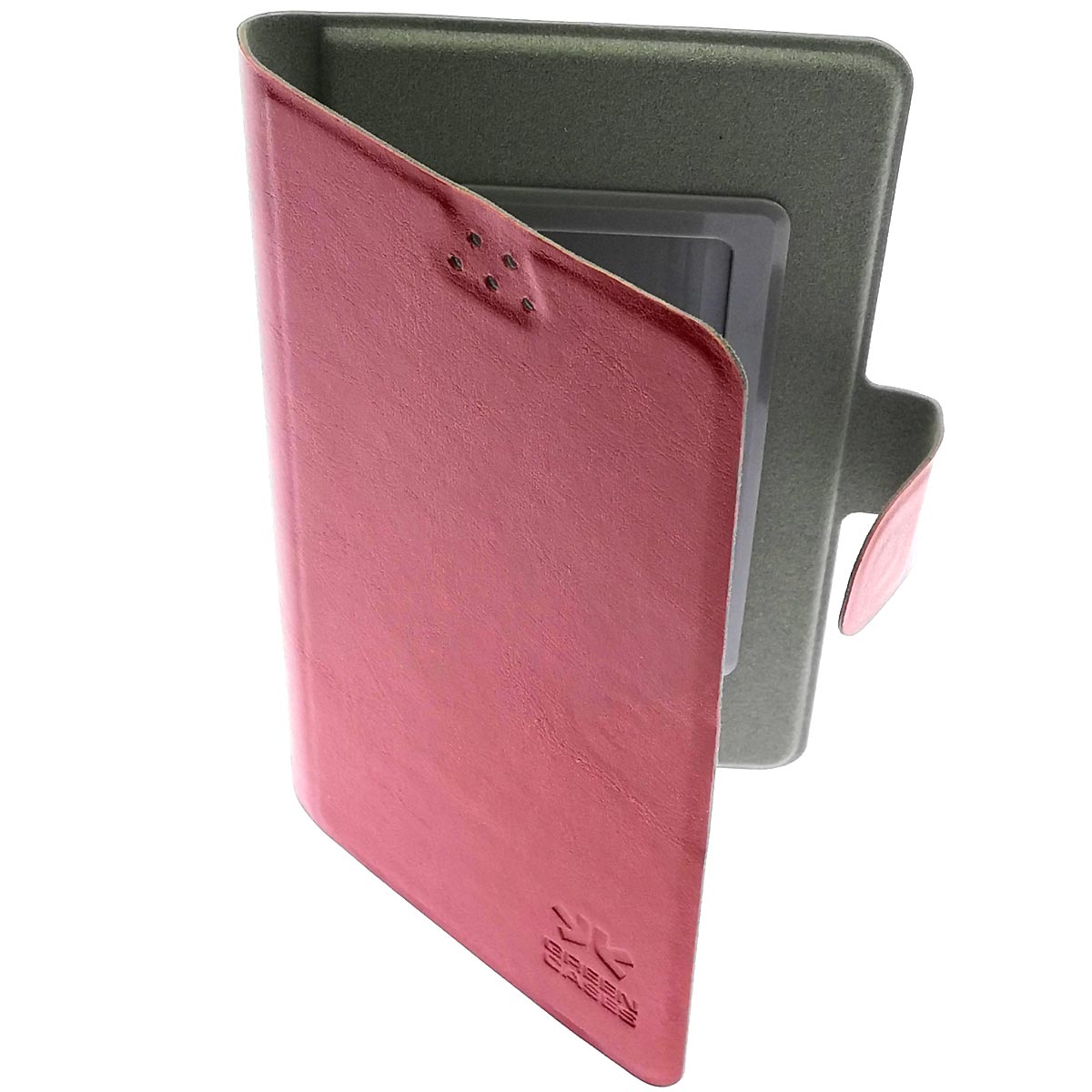 Чехол книжка универсальная GREEN CASES для смартфонов размером M, экокожа, цвет красный