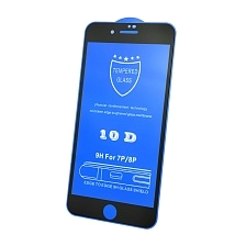 Защитное стекло 10D для APPLE iPhone 7 Plus, iPhone 8 Plus, цвет окантовки черный.