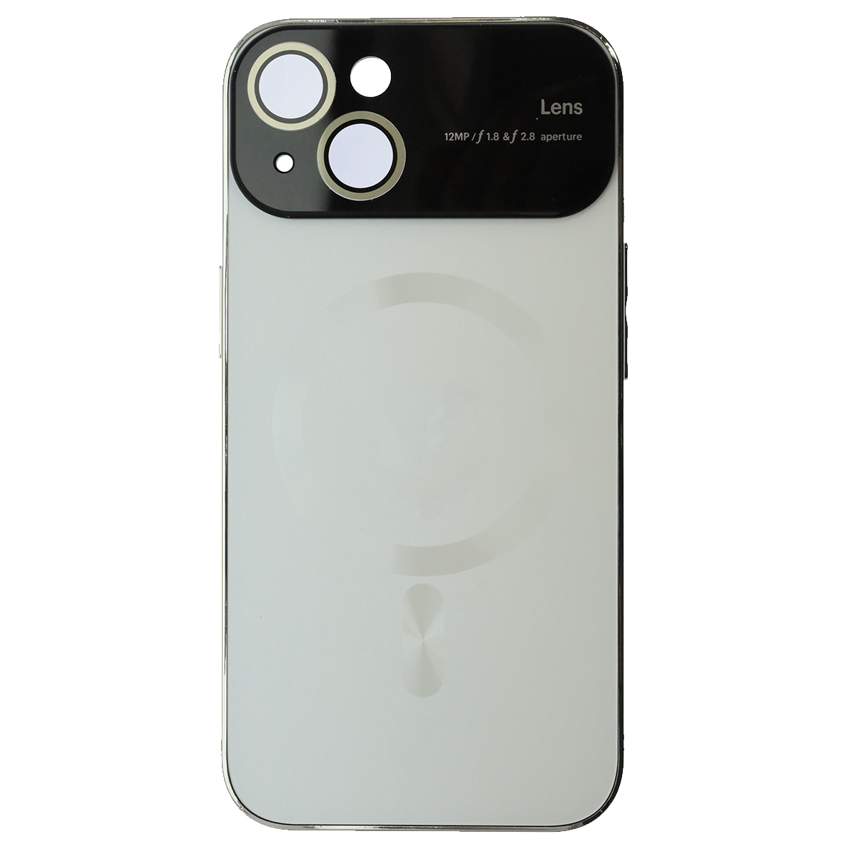 Чехол накладка AUTO FOCUS с поддержкой MagSafe для APPLE iPhone 14 (6.1"), силикон, стекло, защита камеры, цвет белый