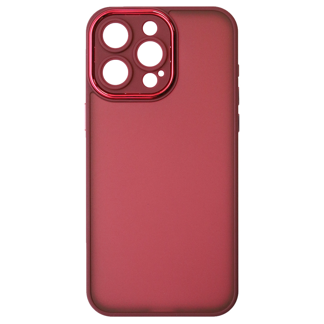 Чехол накладка KING для APPLE iPhone 15 Pro Max (6.7"), силикон, пластик, защита камеры, цвет окантовки бордовый Чехол накладка KING для APPLE iPhone 15 Pro Max (6.7"), силикон, пластик, защита камеры, цвет окантовки бордовый