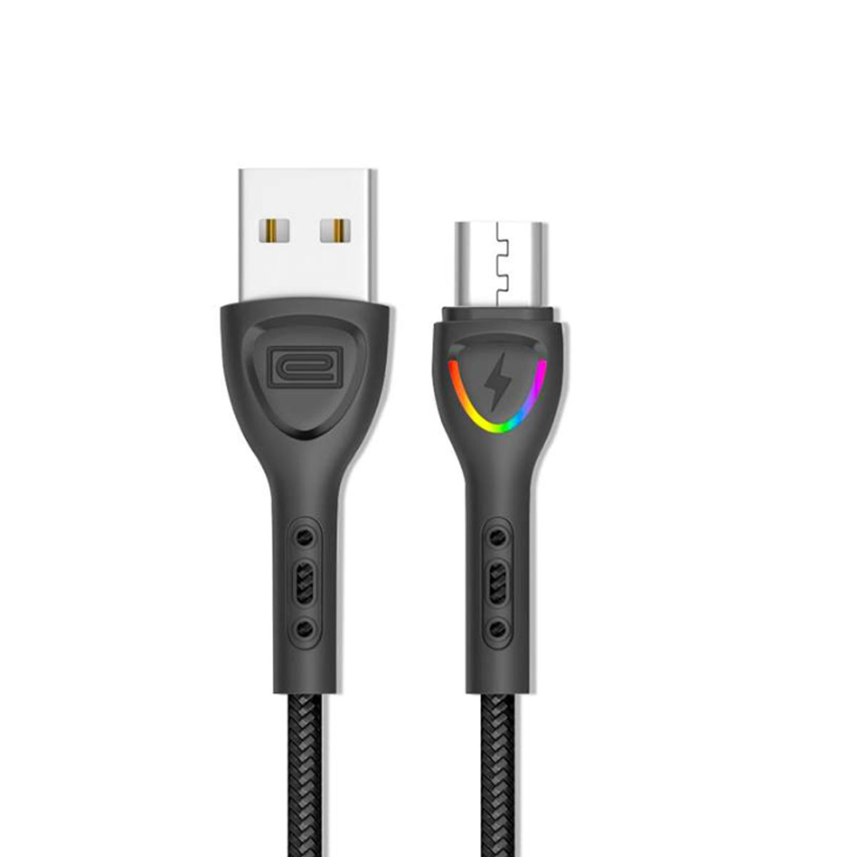 Кабель EARLDOM EC-117M Micro USB, 3A, Led индикатор, длина 1 метр, цвет черный