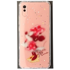 Чехол накладка для XIAOMI Redmi 9A, силикон, глянцевый, блестки, рисунок Мышка с помадой Чехол накладка для XIAOMI Redmi 9A, силикон, глянцевый, блестки, рисунок Мышка с помадой
