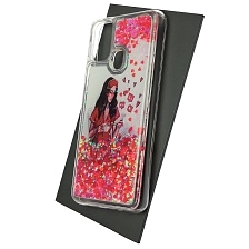 Чехол накладка TransFusion для SAMSUNG Galaxy M30s (SM-M307F), M21 (SM-M215), M31 (SM-M315), силикон, переливашка, рисунок Девушка телефоном