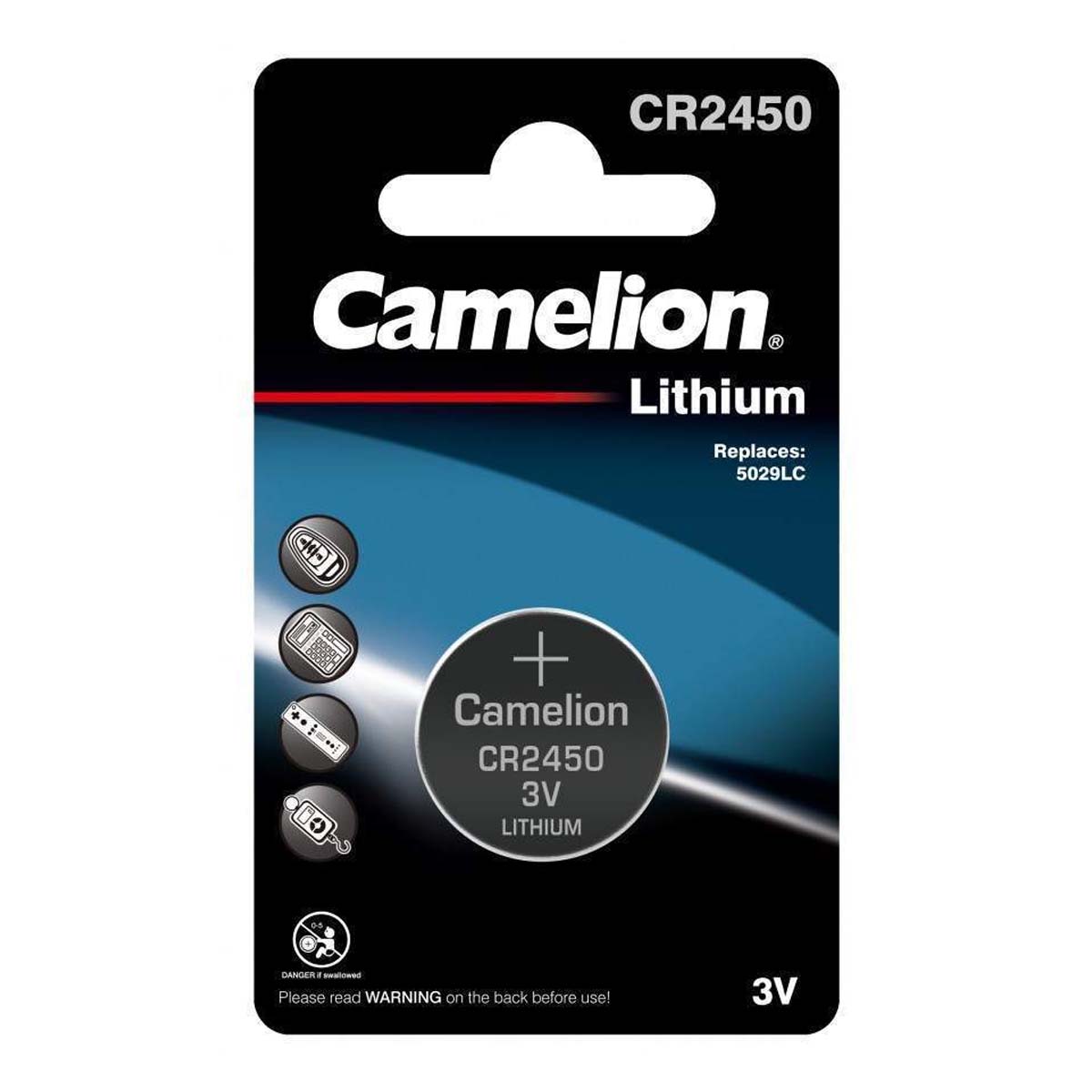 Батарейка CAMELION CR 2450 BL1 Lithium 3V
