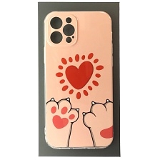 Чехол накладка для APPLE iPhone 12 Pro (6.1"), силикон, глянцевый, рисунок Красное сердечко
